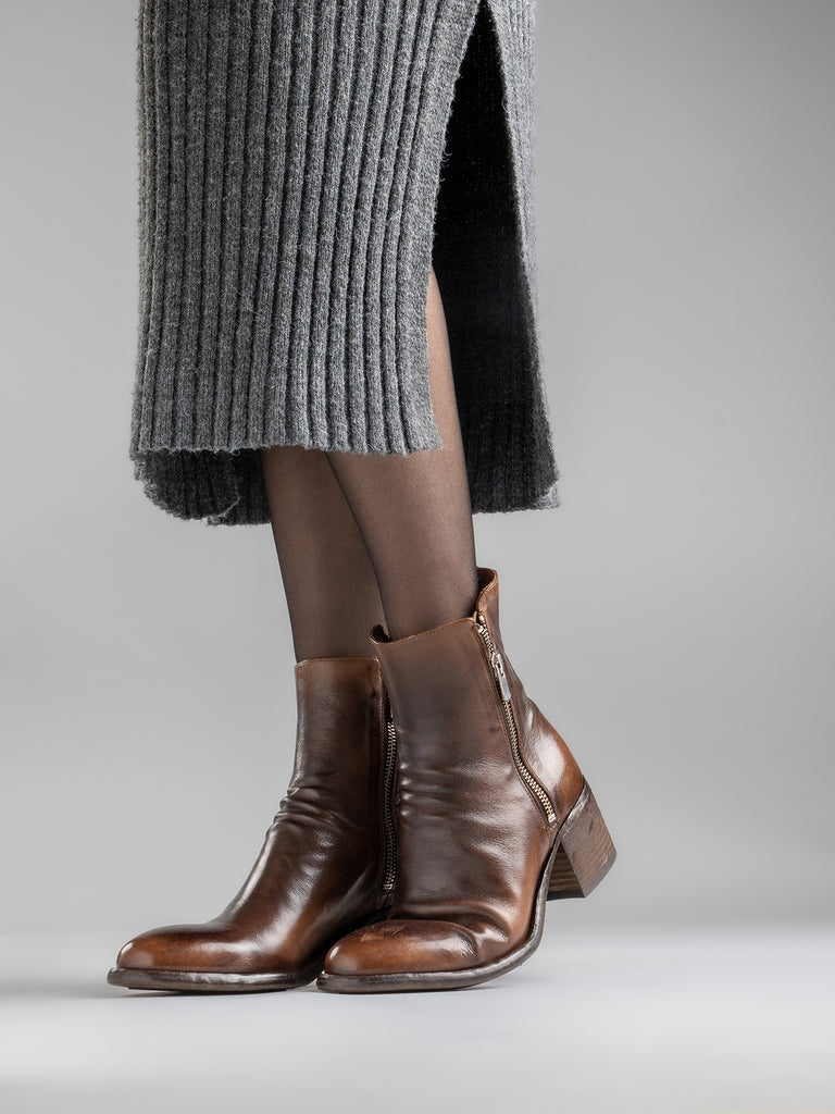DENNER 103 Supernero - Black Leather Zip Boots Women Officine Creative - 6