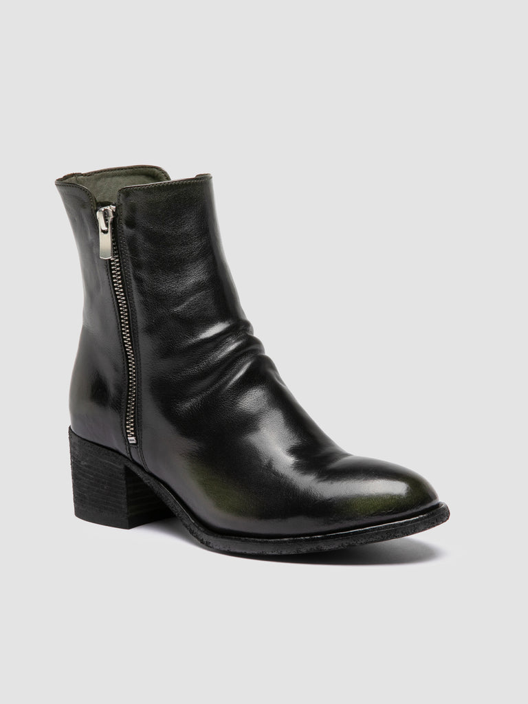 DENNER 103 - Green Leather Booties