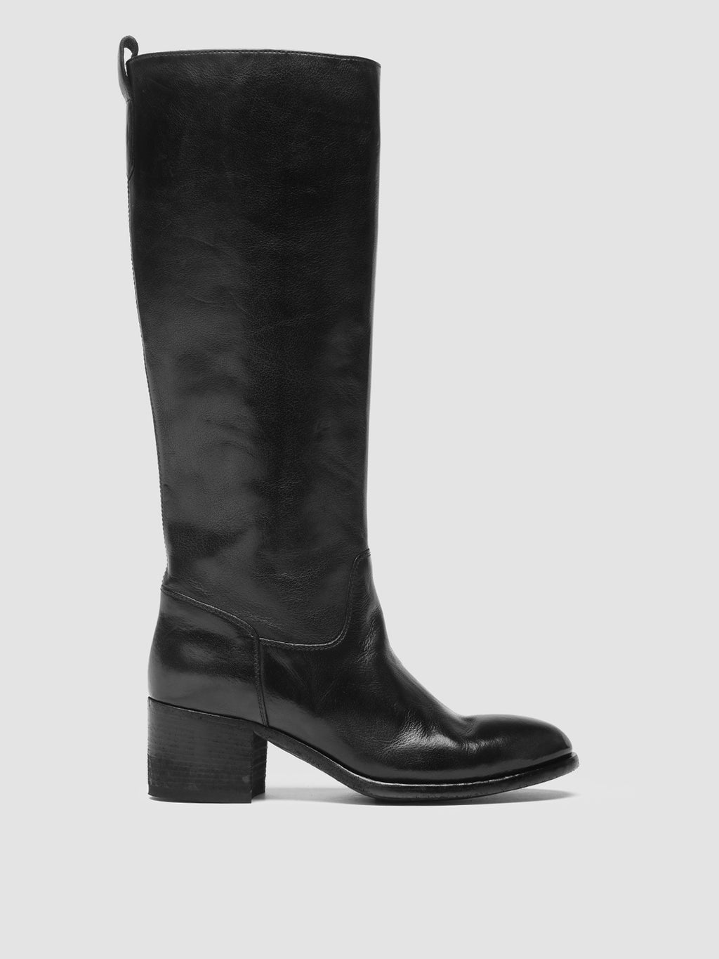 ERA 003 - Black Leather Zip Boots Women - 1