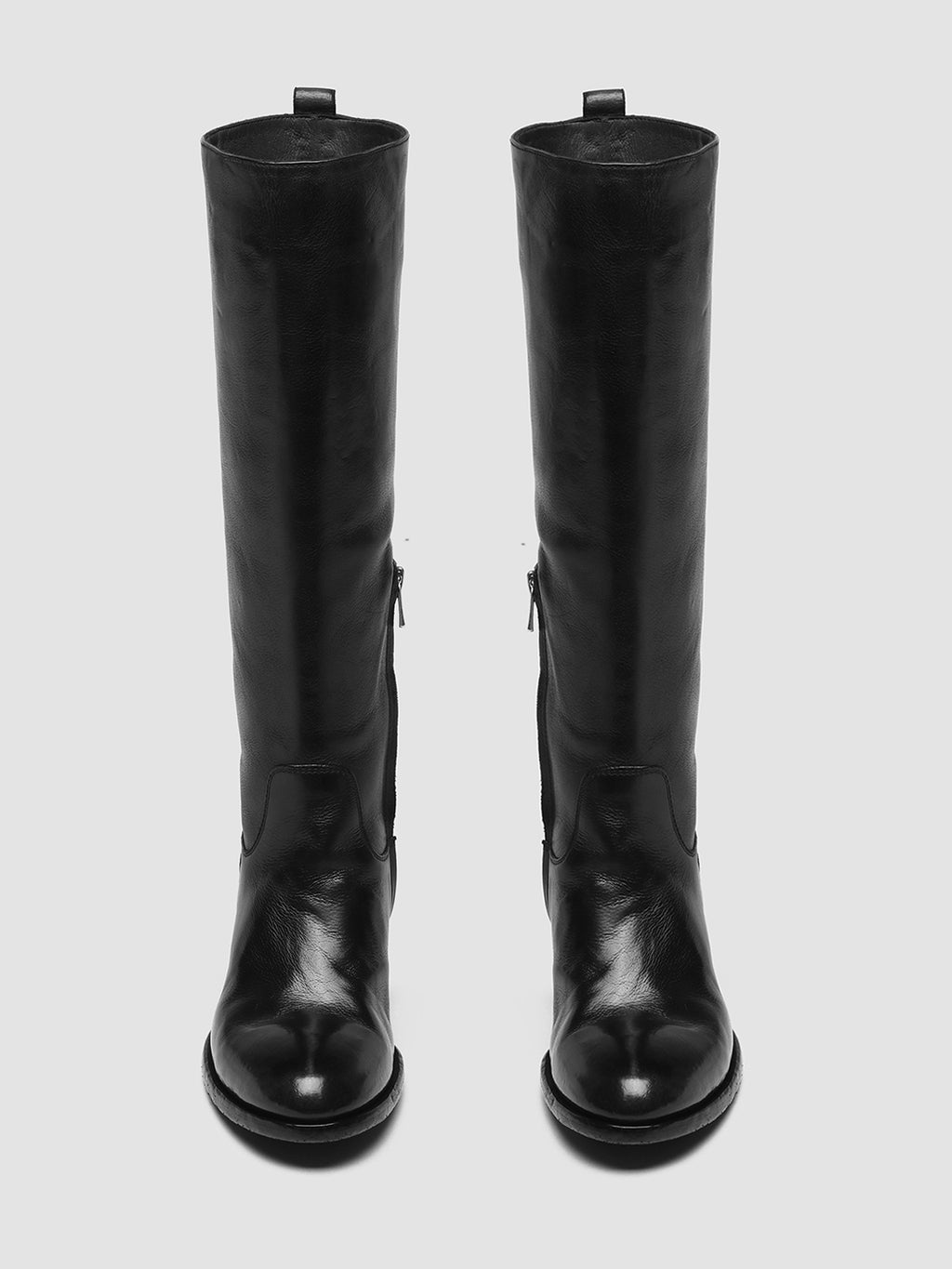 ERA 003 - Black Leather Zip Boots Women - 2