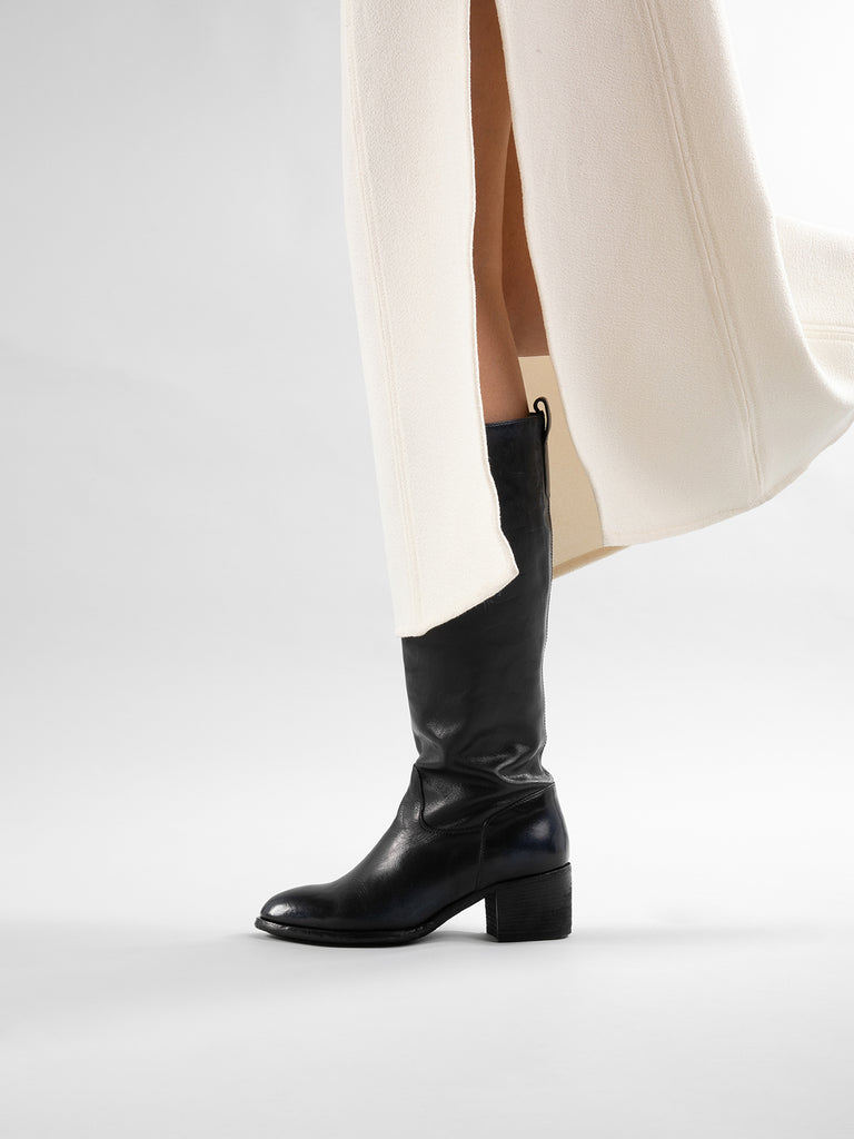 DENNER 116 Nero - Black Leather Zip Boots