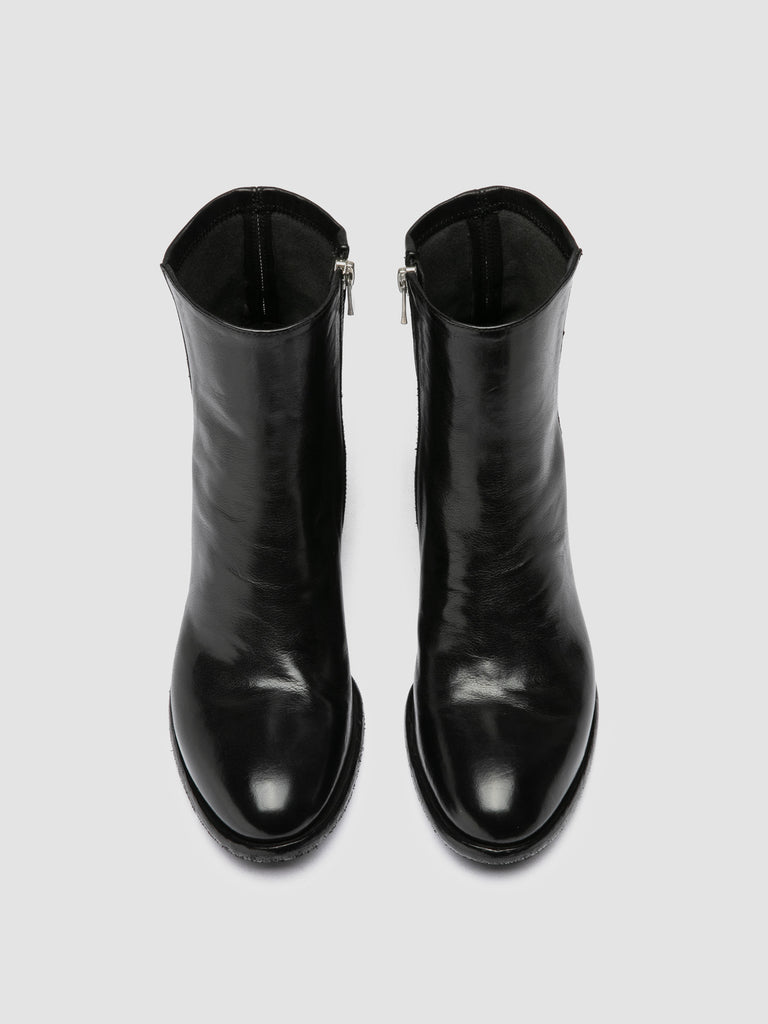 DENNER 127 - Black Leather Zipped Boots
