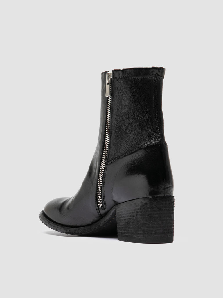 DENNER 127 - Black Leather Zipped Boots