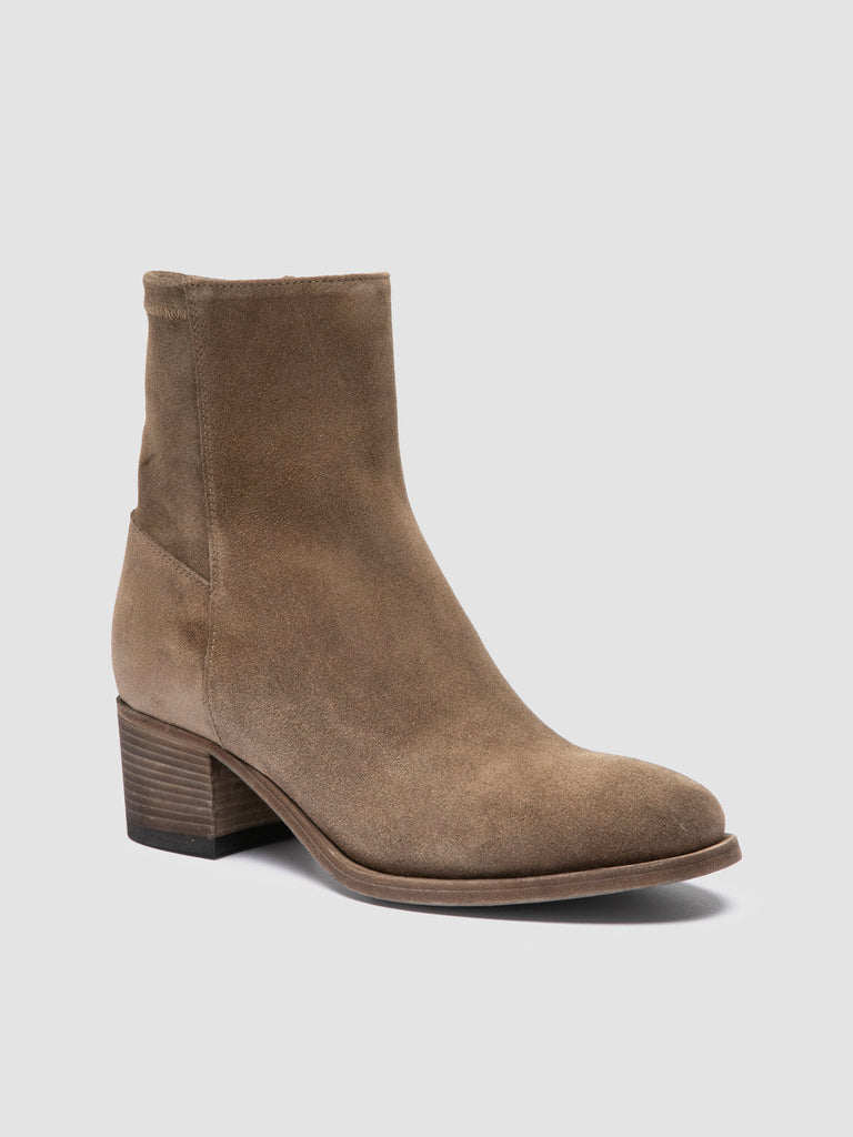 DENNER 127 - Taupe Suede Zipped Boots