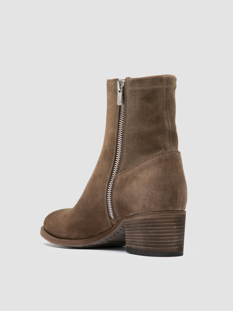 DENNER 127 - Taupe Suede Zipped Boots