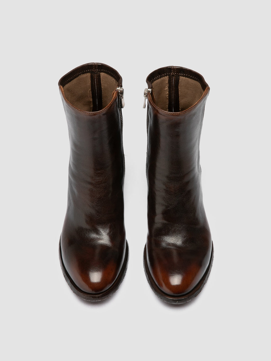 DENNER 127 - Light Brown Leather Zipped Boots - 1