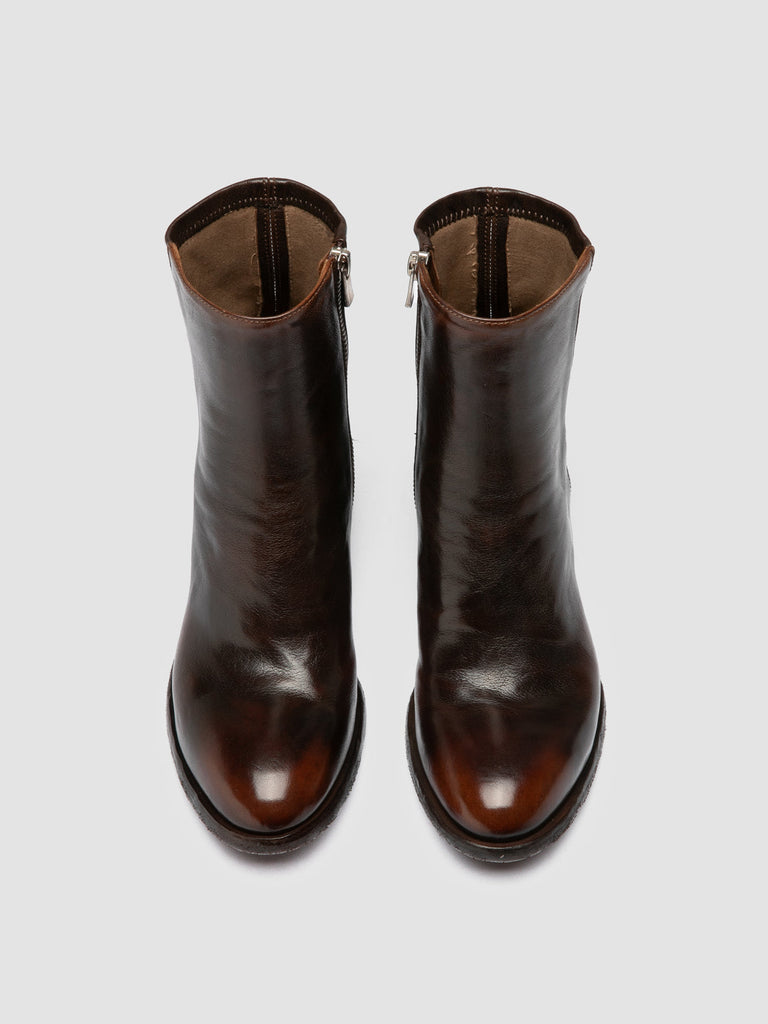 DENNER 127 - Light Brown Leather Zipped Boots