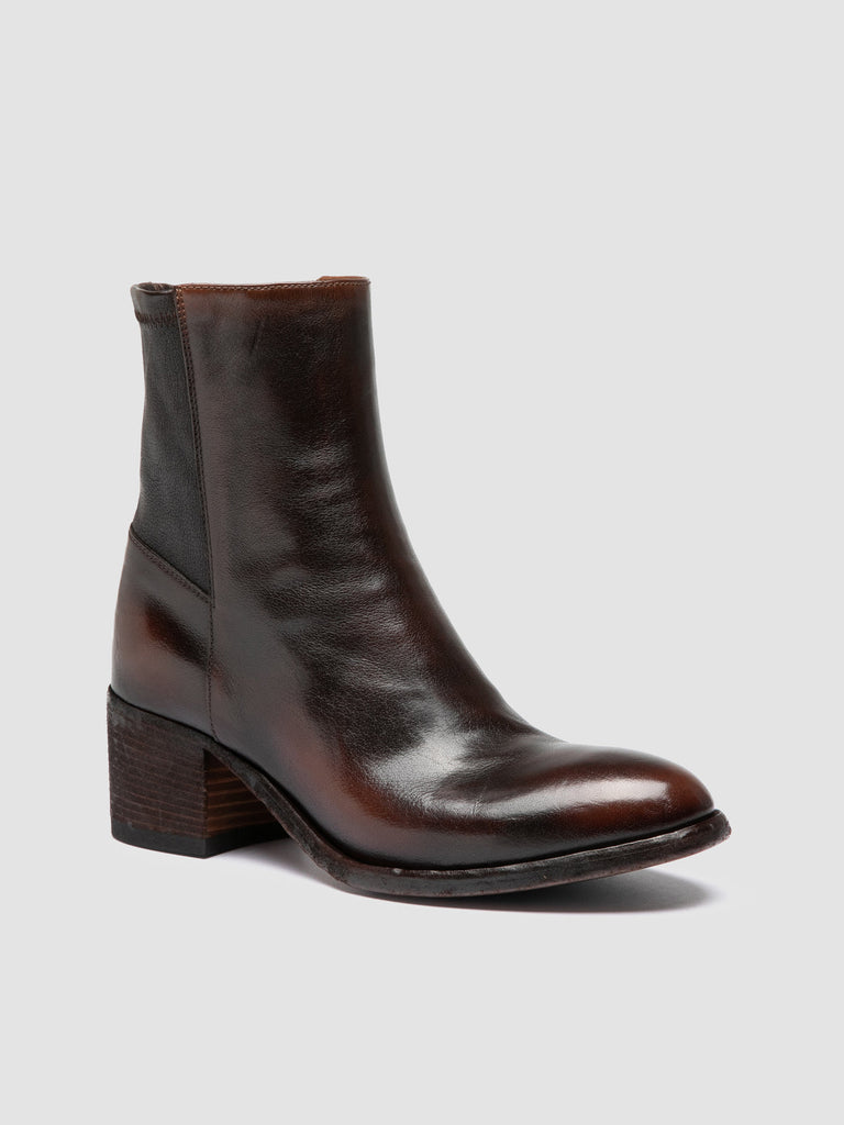DENNER 127 - Light Brown Leather Zipped Boots