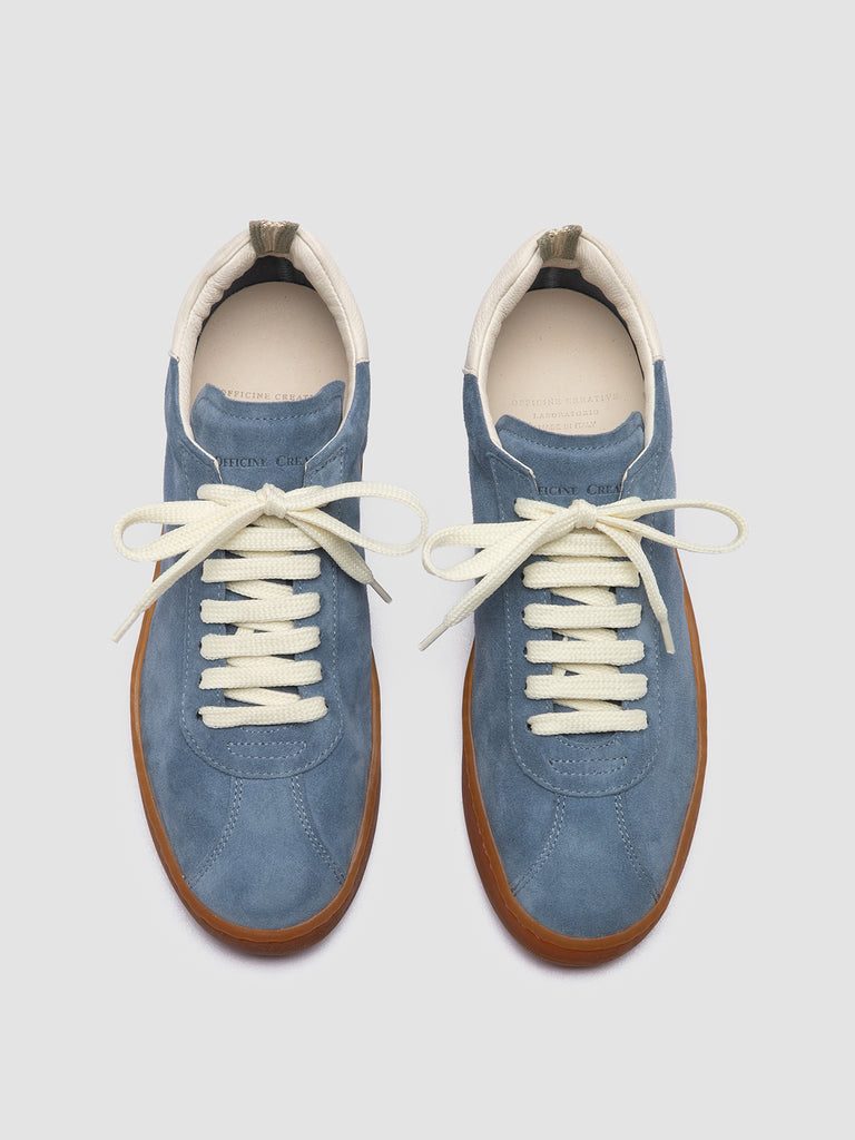 DESTINY 101 Indigo - Blue Leather and Suede Low Top Sneakers