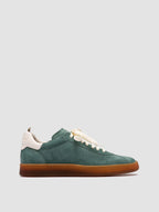 GINNASIO 101 - Green Leather and Suede Low Top Sneakers