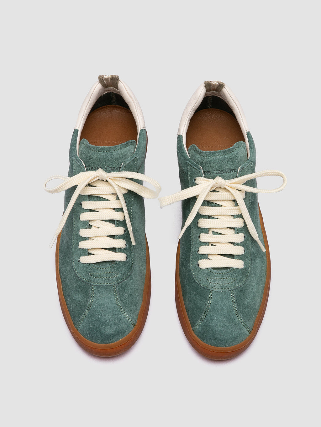 GINNASIO 101 - Green Leather and Suede Low Top Sneakers - image 2,side view