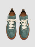 GINNASIO 101 - Green Leather and Suede Low Top Sneakers - thumb image 2,side view