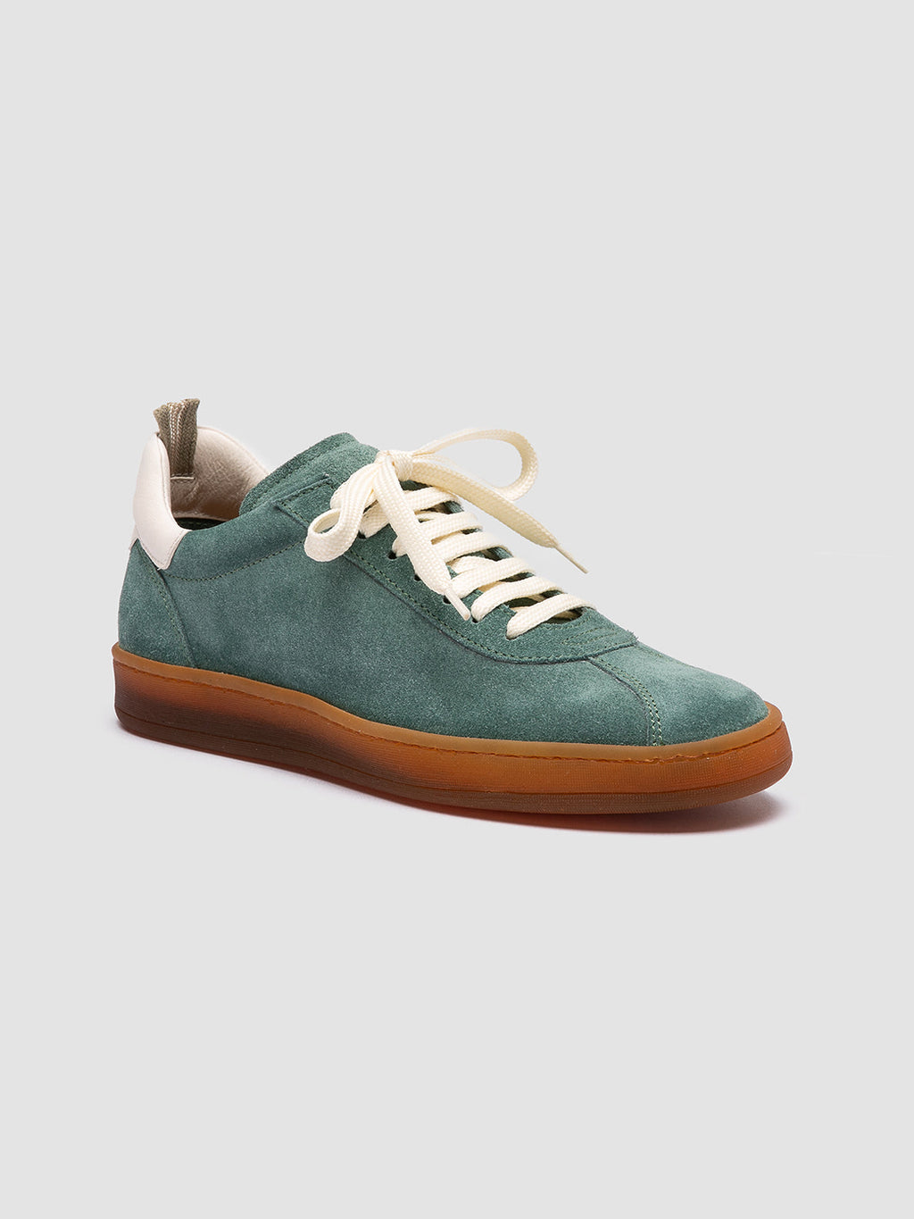 GINNASIO 101 - Green Leather and Suede Low Top Sneakers - image 3,side view
