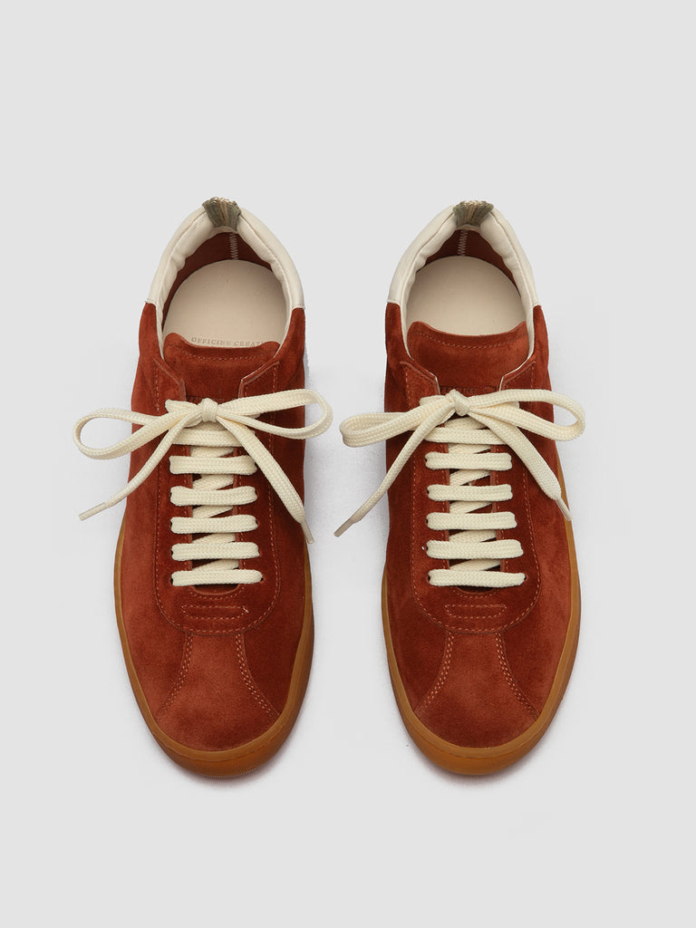 DESTINY 101 Rust - Red Leather and Suede Low Top Sneakers