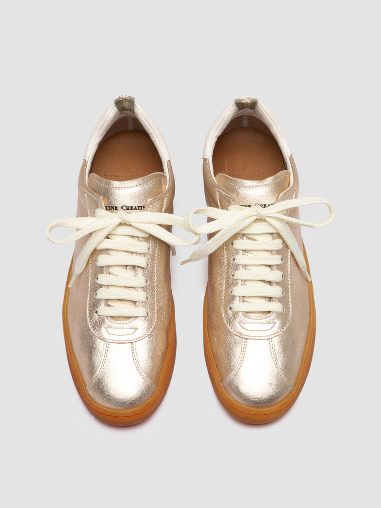 DESTINY 101 - Gold Leather Low Top Sneakers