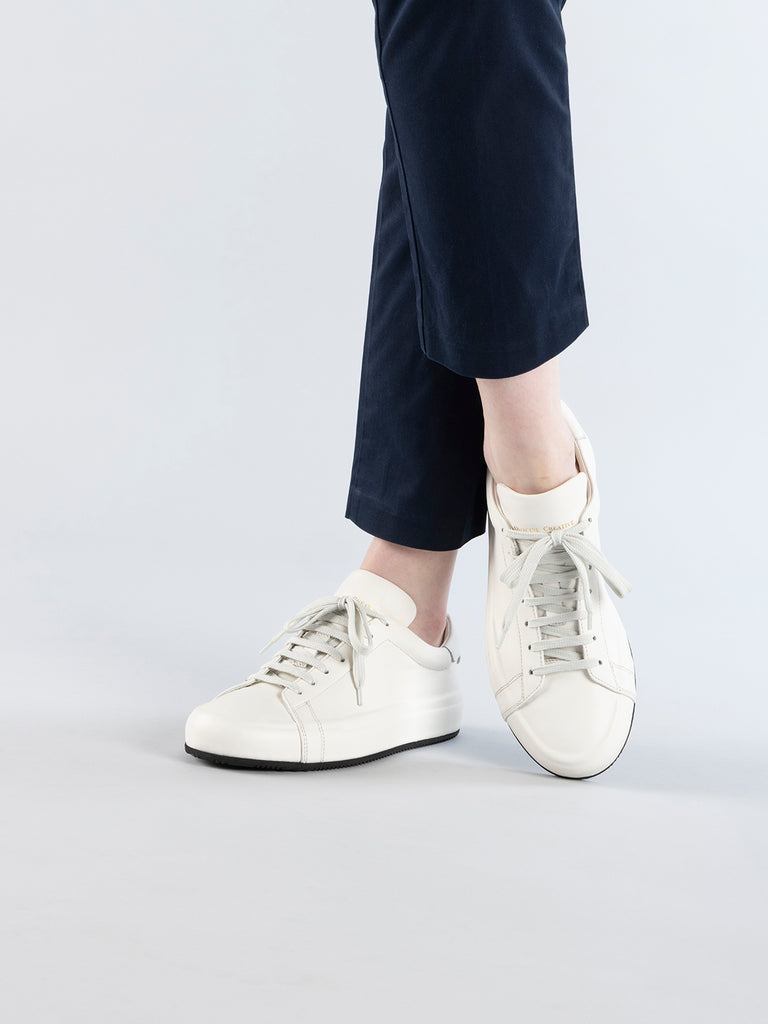 EASY 101 Burro - White Leather Low Top Sneakers Women Officine Creative - 7