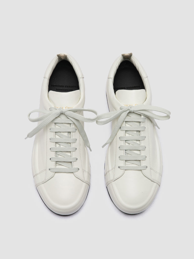 EASY 101 Burro - White Leather Low Top Sneakers