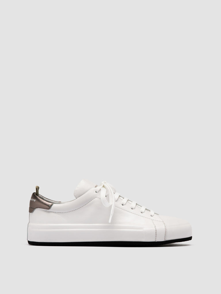 EASY 101 - White Leather Low Top Sneakers