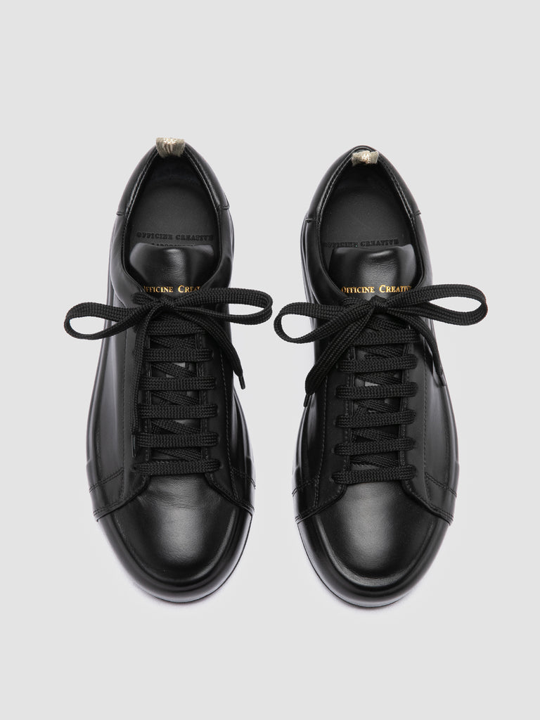 EASY 101 Nero - Black Leather Low Top Sneakers