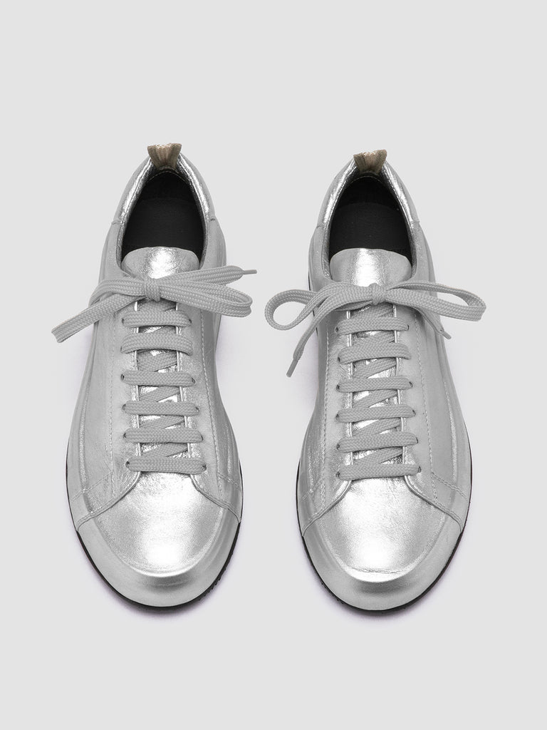 EASY 101 - Silver Leather Low Top Sneakers