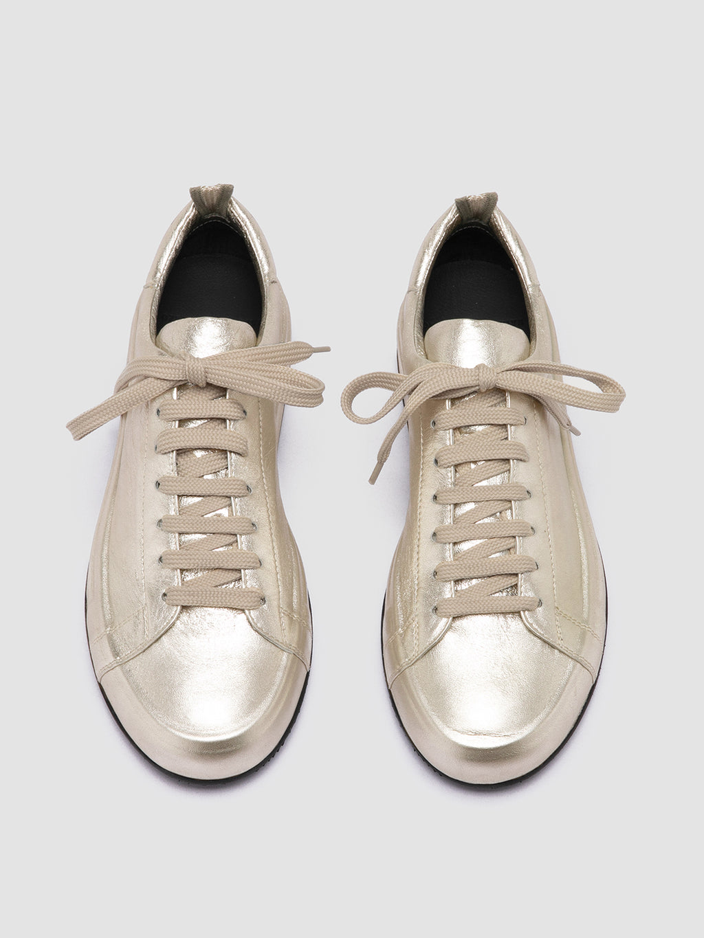 EASY 101 - Gold Leather Low Top Sneakers