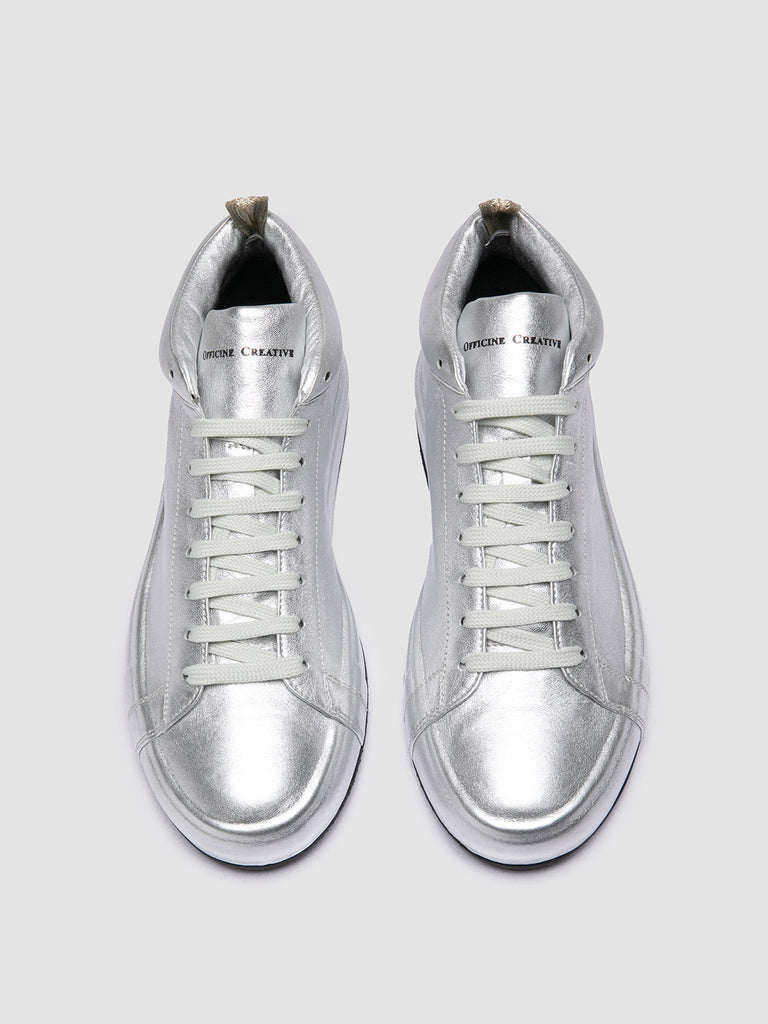 EASY 102 - Silver Leather Low Top Sneakers