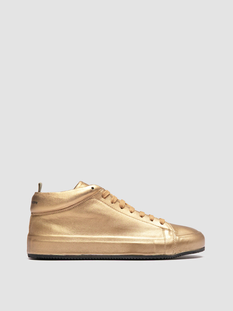 EASY 102 - Gold Leather Low Top Sneakers