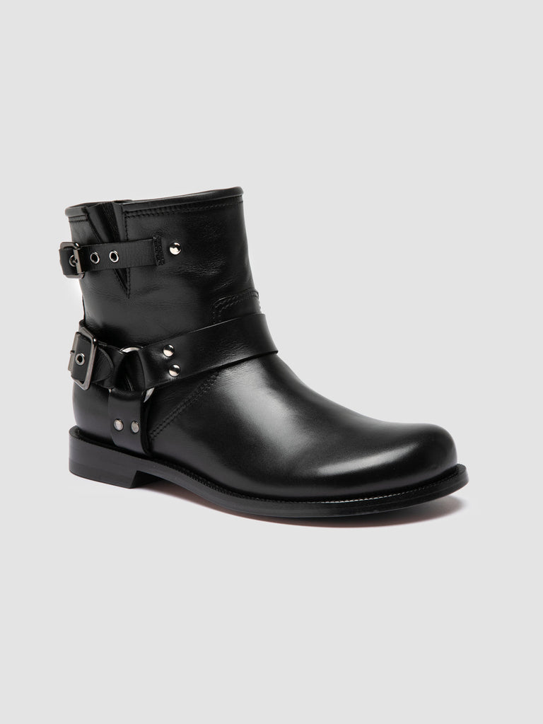 EMERALD 016 - Black Leather Pull-On Boots