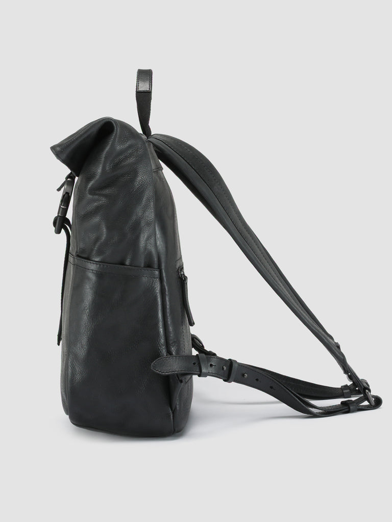 EQUIPAGE 001 Nero - Black Leather Backpack Officine Creative - 5