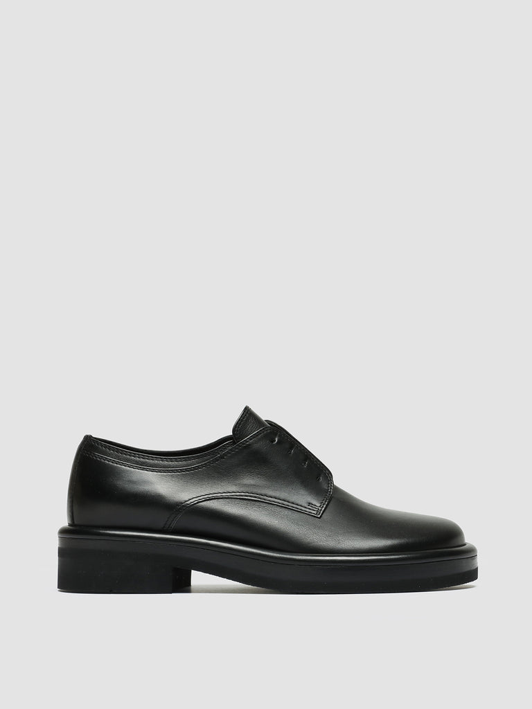 ERA 011 Nero - Black Leather Derby Shoes