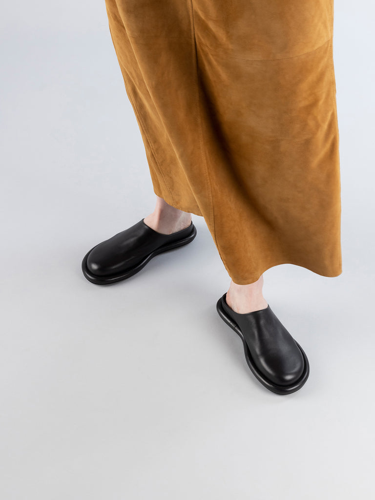 ESTENS 107 Nero - Black Leather Mule Sandals Women Officine Creative - 6