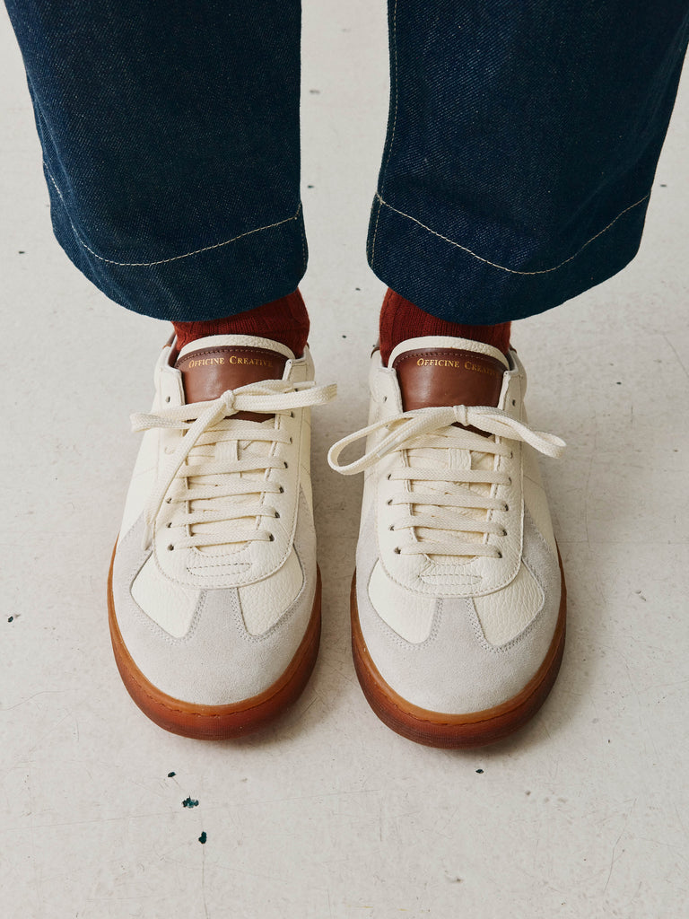 MILITIA 001 - White Leather Low Top Sneakers