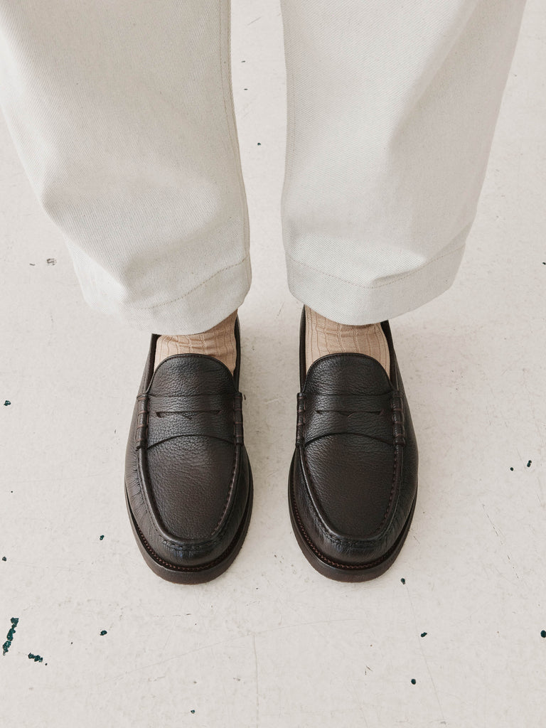 BALFRON FLEXI 001 - Dark Brown Leather Penny Loafers