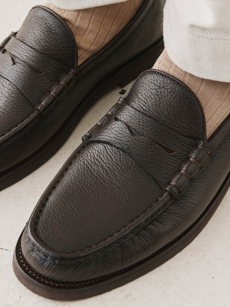 BALFRON FLEXI 001 - Dark Brown Leather Penny Loafers