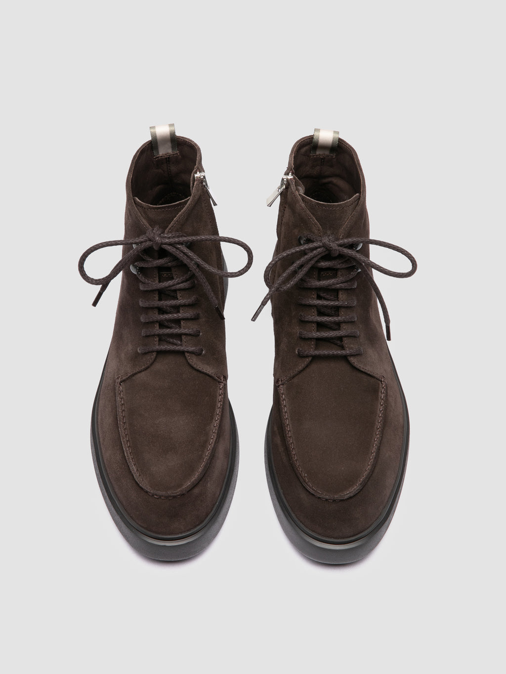 FRAME 004 - Dark Brown Suede Lace-up Boots - 1