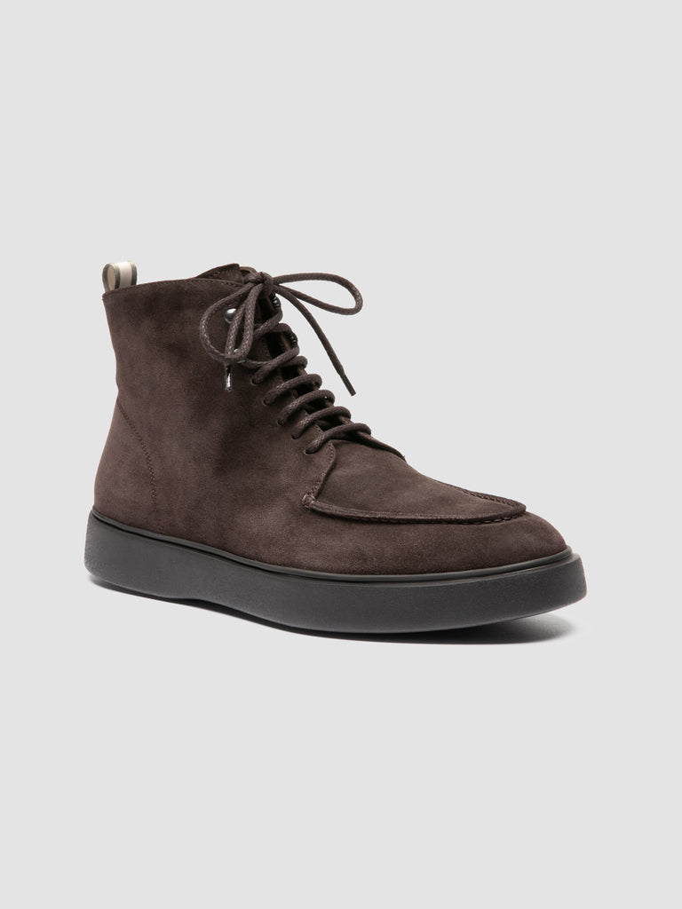 FRAME 004 - Dark Brown Suede Lace-up Boots