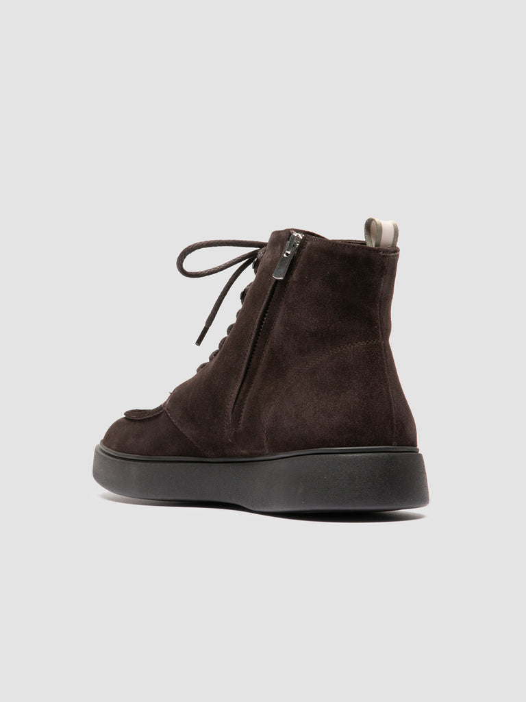 FRAME 004 - Dark Brown Suede Lace-up Boots