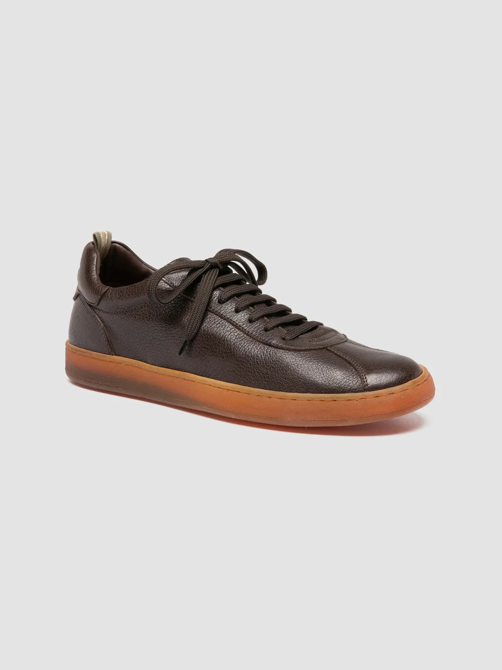 GINNASIO 001 - Dark Brown Leather Sneakers - image 3,side view