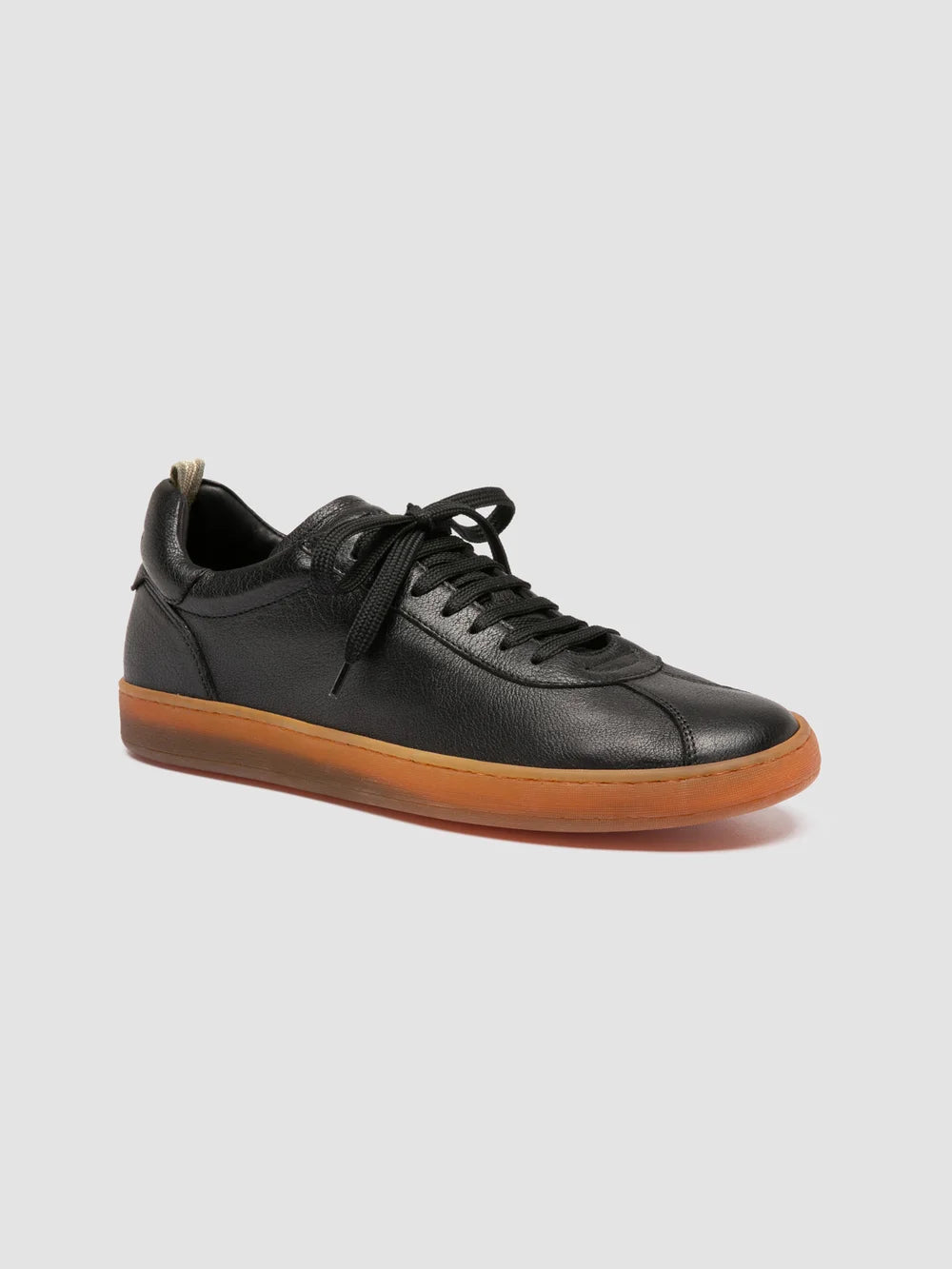 GINNASIO 001 - Black Leather Sneakers - image 3,side view