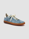 GINNASIO 001 - Blue Leather and Suede Sneakers - thumb image 3,side view