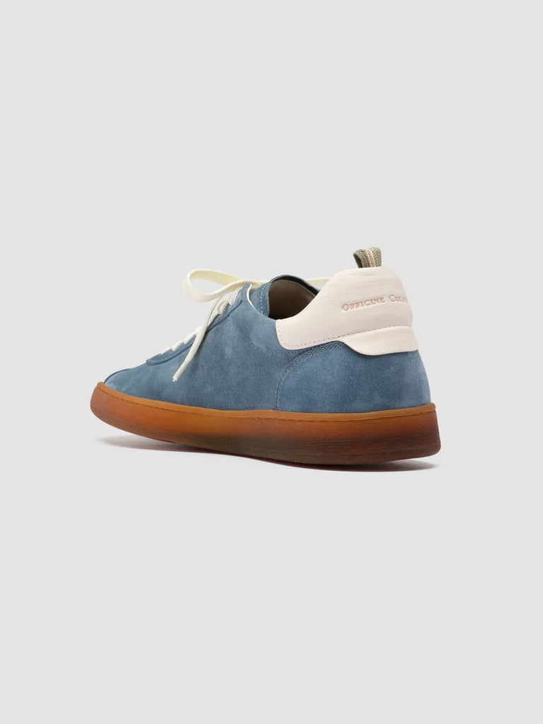 GINNASIO 001 - Blue Leather and Suede Sneakers