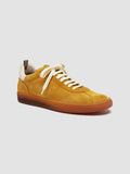 GINNASIO 001 - Yellow Leather and Suede Sneakers - thumb image 3,side view