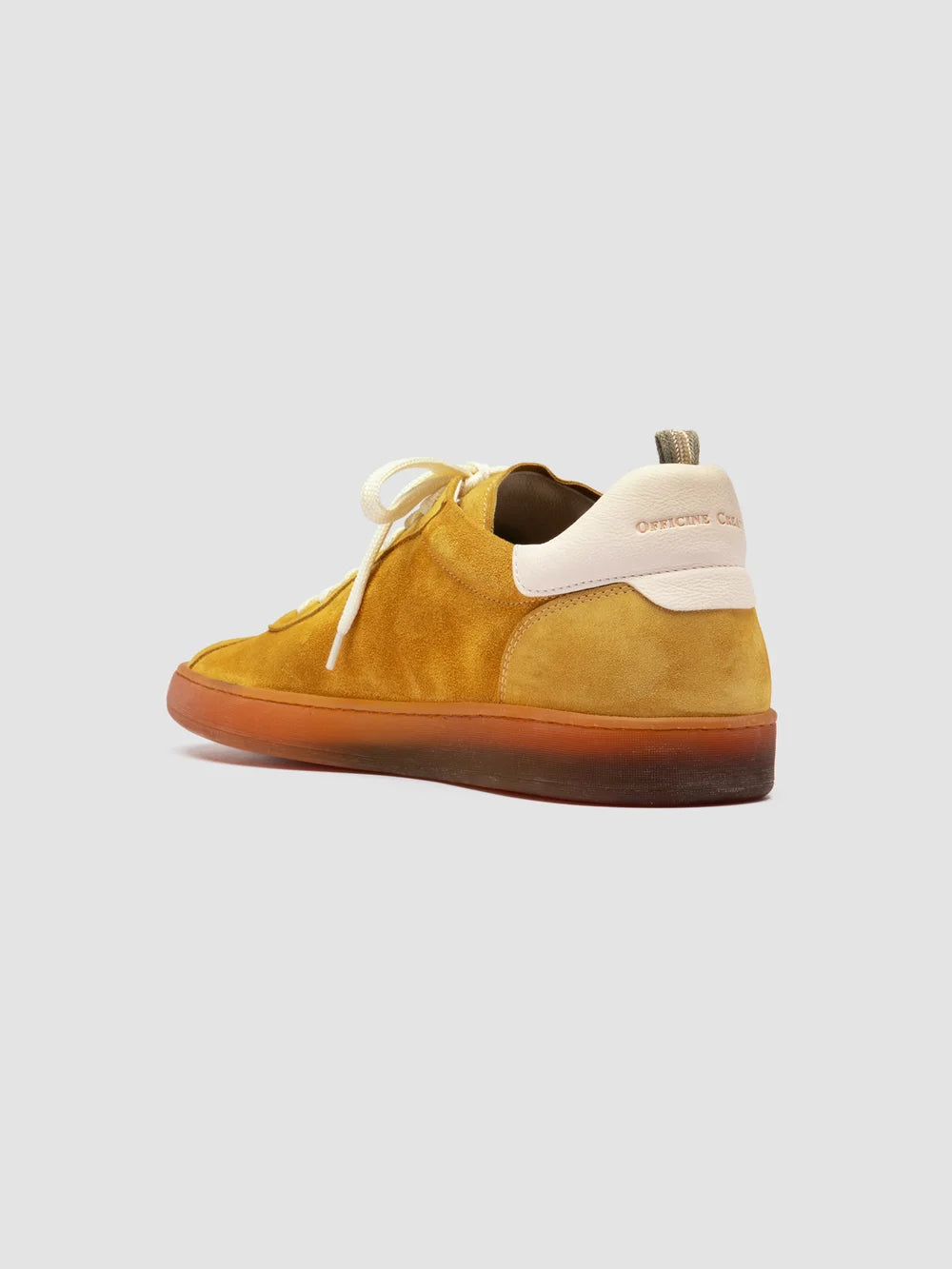 GINNASIO 001 - Yellow Leather and Suede Sneakers - image 4,side view