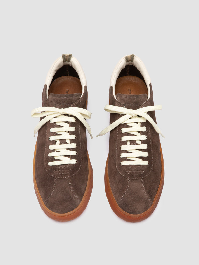 GINNASIO 001 - Brown Leather and Suede Sneakers