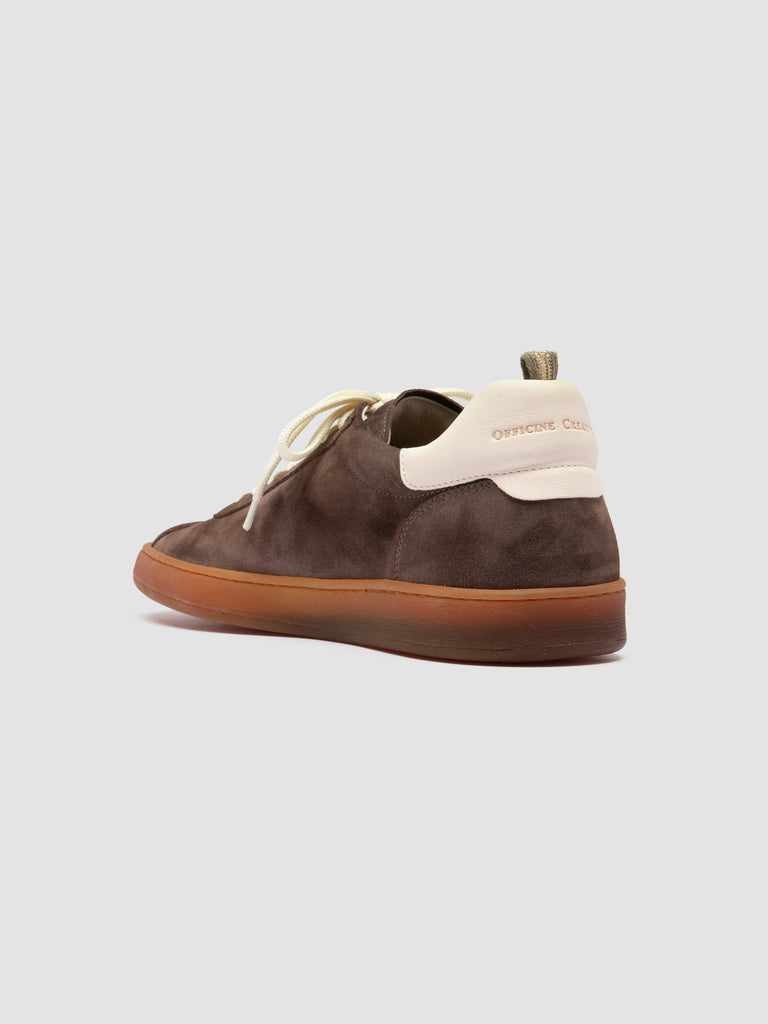 GINNASIO 001 - Brown Leather and Suede Sneakers