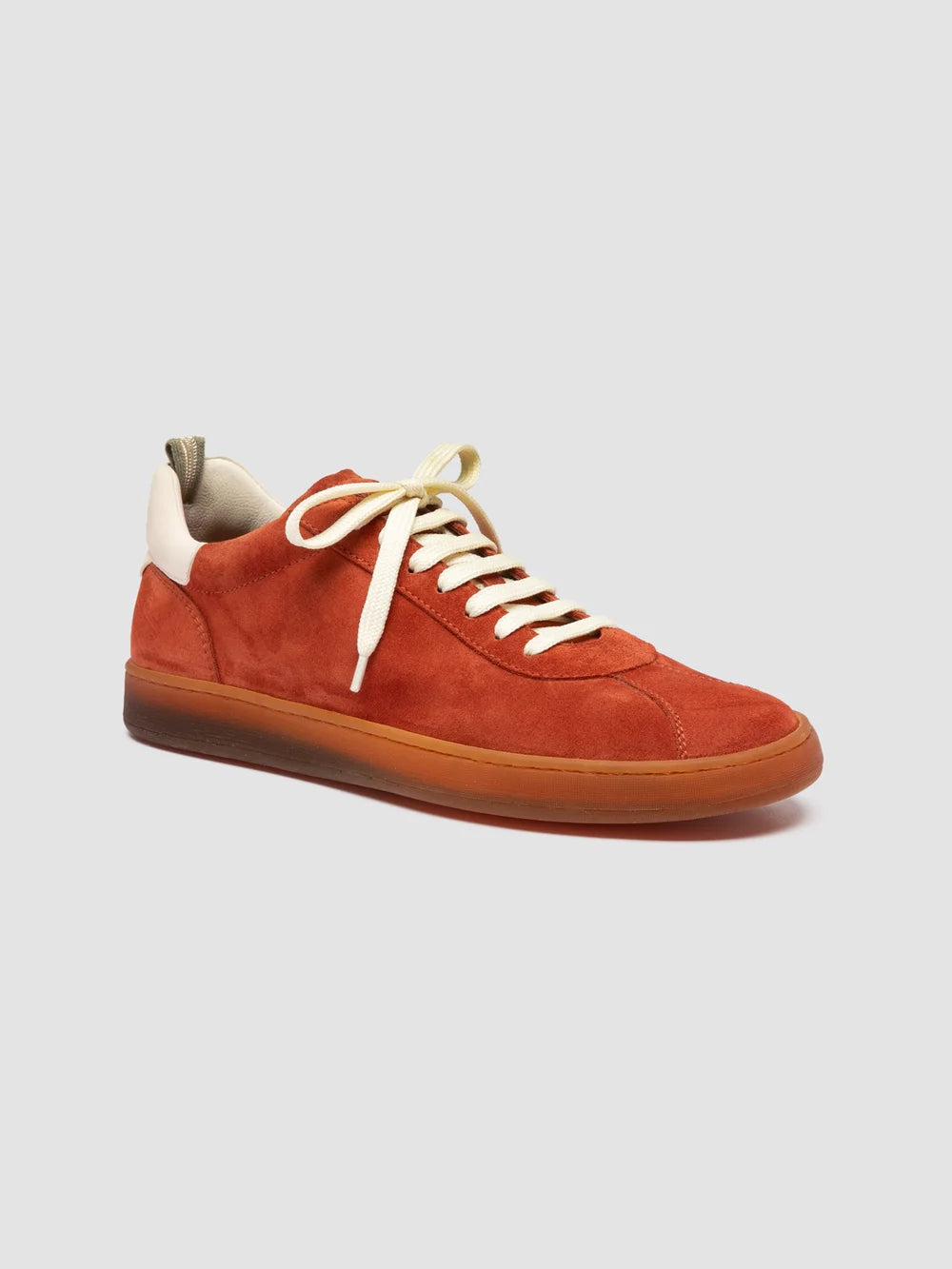 GINNASIO 001 - Red Leather and Suede Low Top Sneakers - image 3,side view