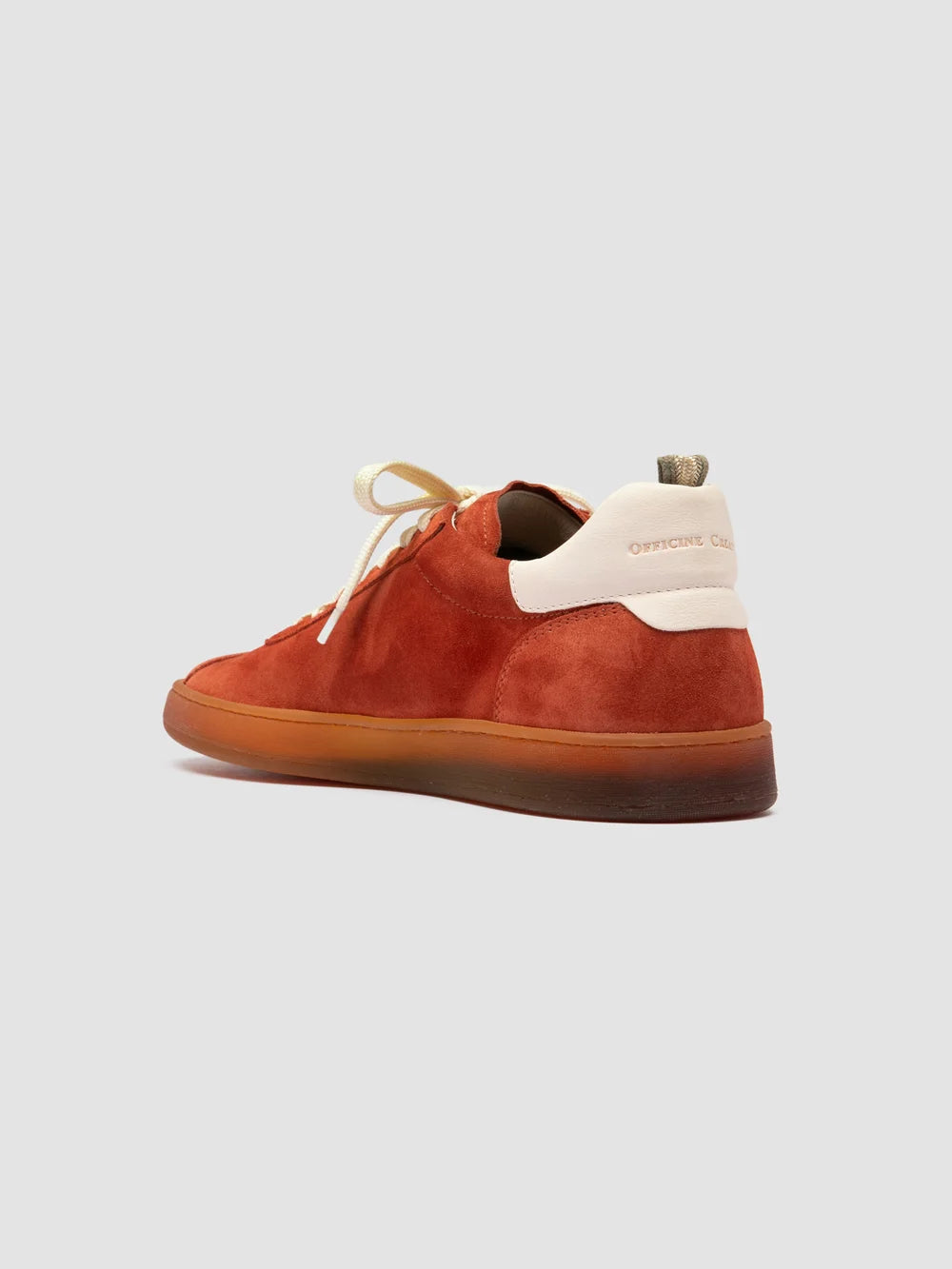 GINNASIO 001 - Red Leather and Suede Low Top Sneakers - image 4,side view