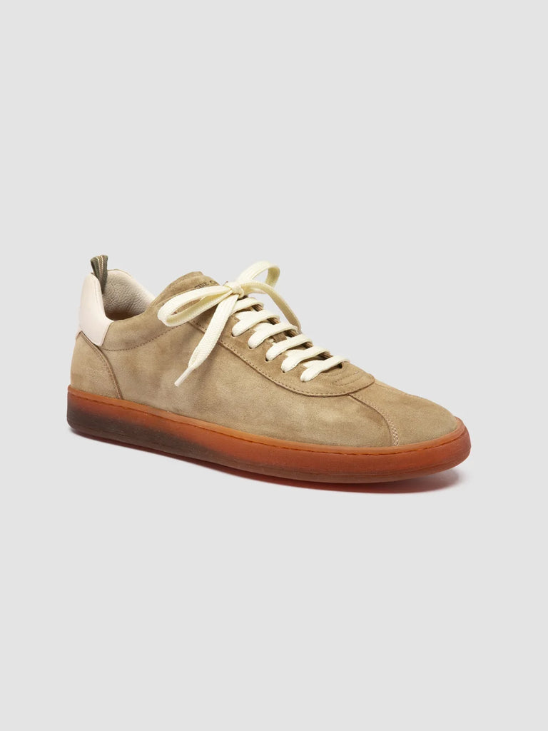 GINNASIO 001 - Light Brown Leather and Suede Sneakers