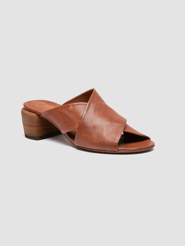 HADRY 007 - Brown Leather Slide Sandals