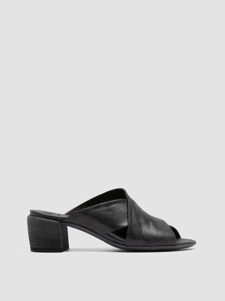 HADRY 007 Nero - Black Leather Slide Sandals